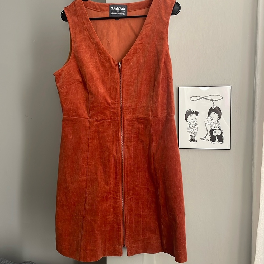 ModCloth x Princess Highway Corduroy Mini Dress - Brown/Terracotta - 12 (AU)